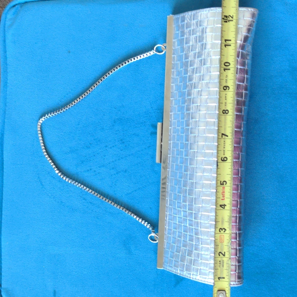 Silver clutch purse